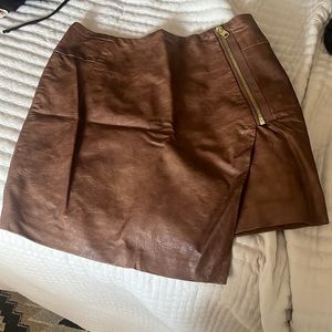 Brown Leather Skirt